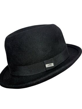 Conner Hats Wool Felt Waterproof Crushable Derby Bowler Hat in black Sz M